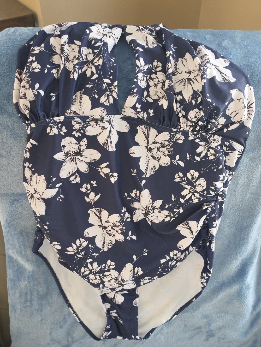 Navy Floral One-Piece Swimsuit for Women